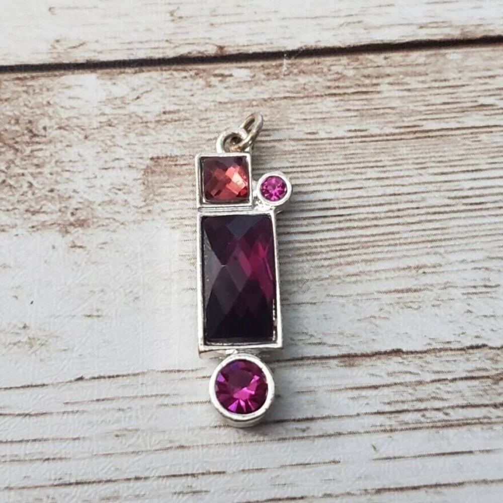 Pink, Red, & Silver Tone Statement Pendant - No Chain Included